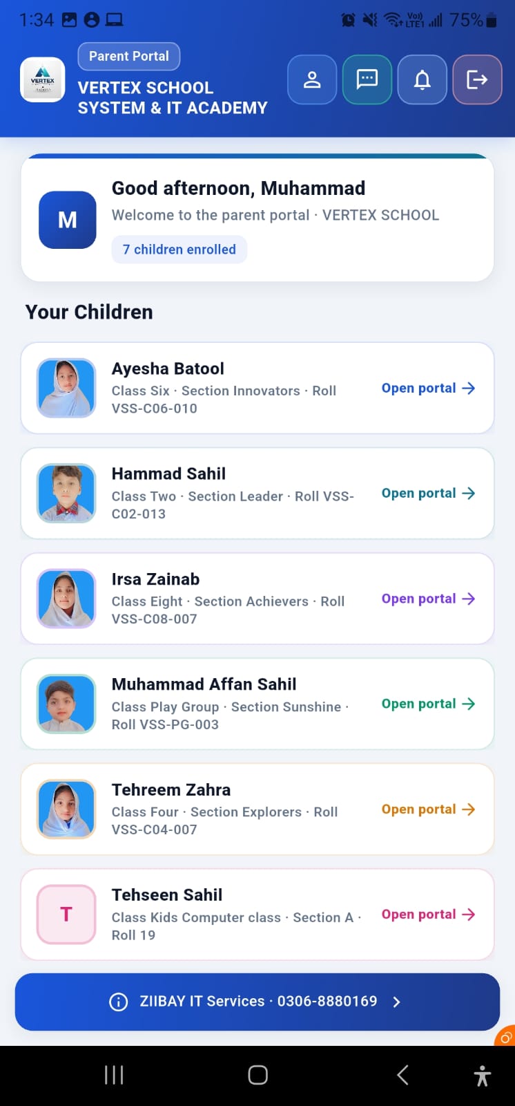 Parent mobile portal