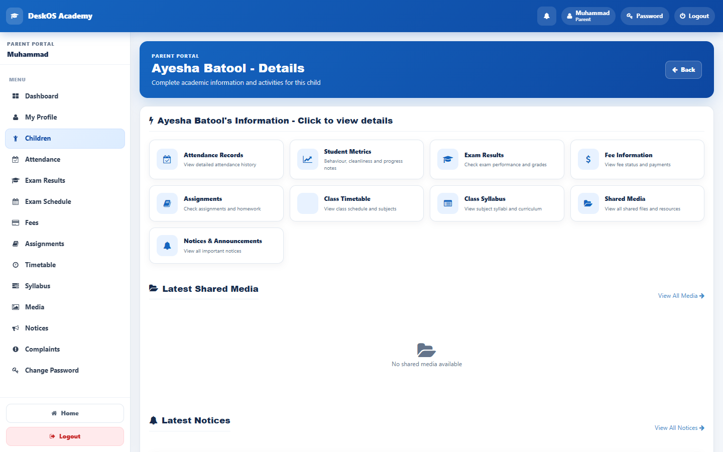 Parent — child portal