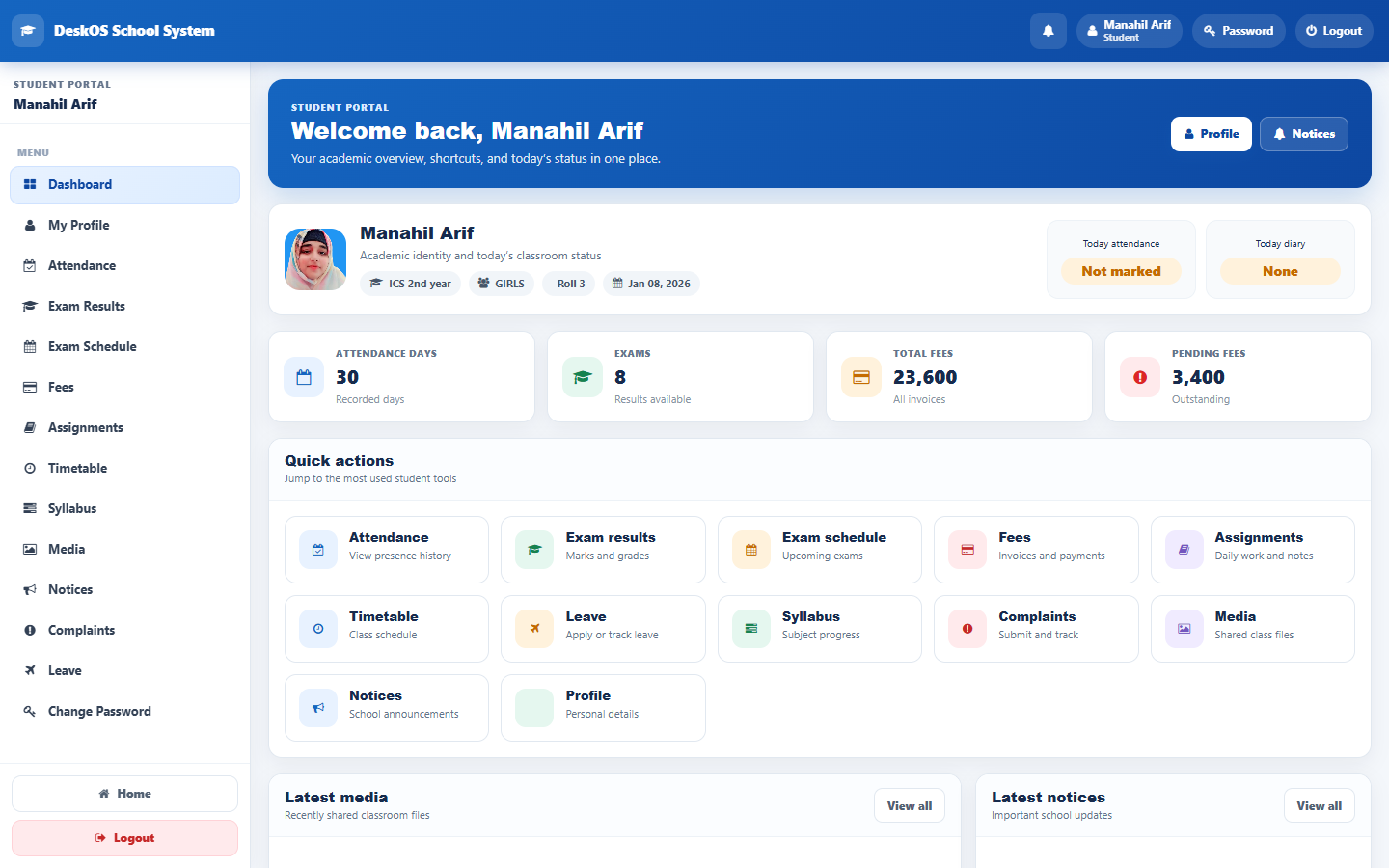 Student Portal — DeskOS